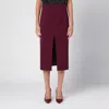 The Andamane Stephanie Burgundy Wool-blend Midi Skirt Women In Burgundy
