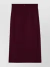 The Andamane Stephanie Wool Blend Midi Skirt In Burgundy