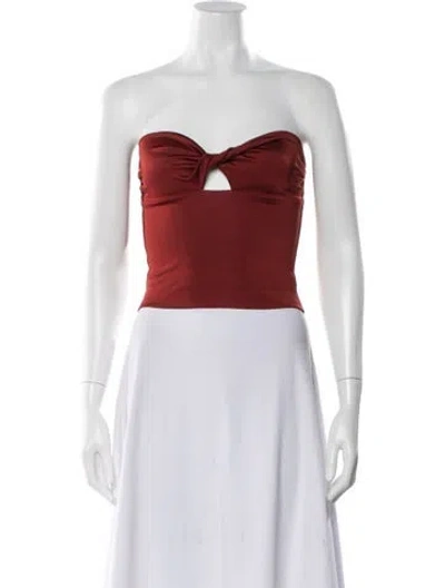 Pre-owned The Andamane Strapless Crop Top W/ Tags In Red