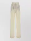 The Andamane Stretch Gabardine Palazzo Trousers Featuring Pleats In Yellow