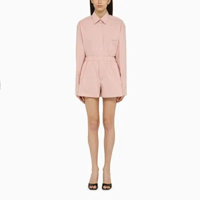 The Andamane Pink Striped Cotton Blend Georgiana Suit