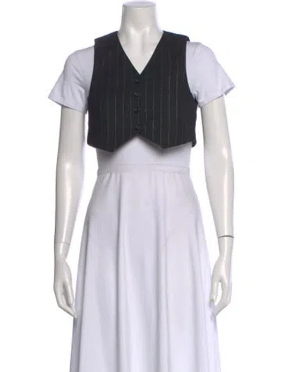 Pre-owned The Andamane Striped V-neck Top In White