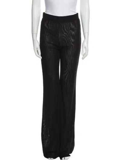 Pre-owned The Andamane Striped Wide Leg Pants In Black