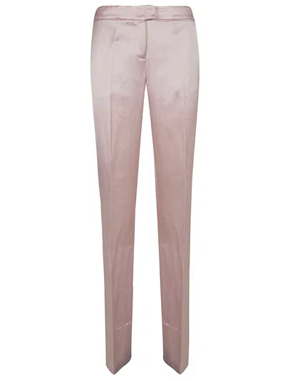 The Andamane Structured Satin Trousers With Tailored Fit And Pressed Creases In Neutral