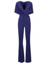 The Andamane Naomi Hooded Maxi Flare Jumsuit In Blue