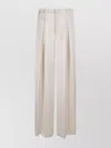 The Andamane Wide-leg Tailored Trousers With Sharp Front Pleats In Nude