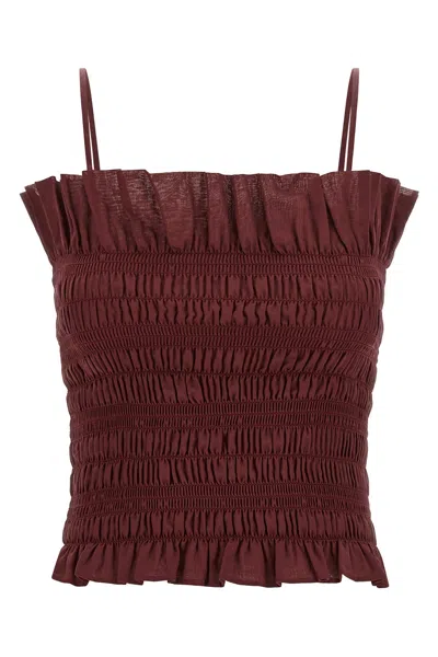 The Andamane Maroon Suri Top In Burgundy