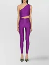 The Andamane Symmetrical Close Fitting Jumpsuit With Cut-out Detail In Purple