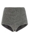 The Andamane High Waist Textured Fabric Culottes In Gray