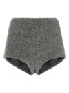 The Andamane High Waist Textured Fabric Culottes In Gray