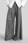 The Andamane Wide-leg Trousers Featuring Pinstripe Pattern In Gray