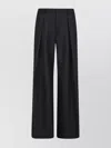 The Andamane Tara Wide Leg Pants With Front Pleats In Black
