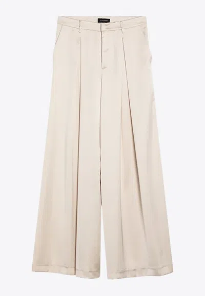 The Andamane Tara Wide-leg Satin Pants