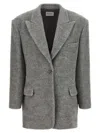 The Andamane Padded-shoulder Peak-lapel Blazer In Gray