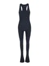 The Andamane 'tess' Black Jumpsuit With All-over Crystal Applications In Stretch Jersey Woman In Multicolor