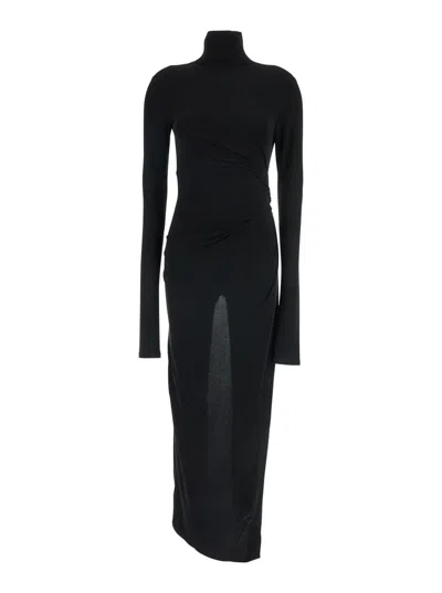 The Andamane Tessa - Turtleneck Openback Jumpsuit In Black