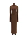 The Andamane Tessa Turtleneck Open-back Jumpsuit In Brown
