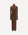 The Andamane Tessa Turtleneck Open-back Jumpsuit In Brown