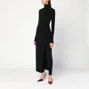 The Andamane Tessa Jumpsuit Draped High Neckline Long Sleeves In Black