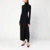 The Andamane Tessa Jumpsuit Draped High Neckline Long Sleeves In Black