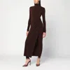 The Andamane Tessa Turtleneck Openback Jumpsuit In Brown