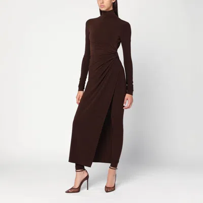 THE ANDAMANE THE ANDAMANE TESSA JUMPSUIT IN BROWN JERSEY