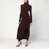 The Andamane Tessa Jumpsuit In Brown Jersey In Black