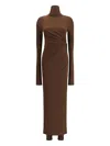 The Andamane Tessa Turtleneck Open-back Jumpsuit In Brown