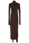 The Andamane Tessa Turtleneck Openback Jumpsuit In Brown