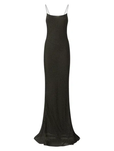 The Andamane Thin Strap Square Neck Mermaid Dress With Deep Scoop Back In Brown