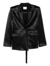 The Andamane Tie-waist Pocket Blazer In Black