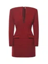 The Andamane Tilde Structured Blazer Dress In Burgundy