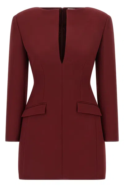The Andamane Dress V-neckline Long Sleeves In Brown