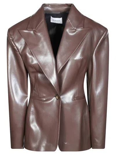 The Andamane Toni Structured Shoulder Tailored Blazer In Brown