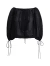 The Andamane Ribbon Tie Drawstring Blouse