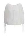 The Andamane Ribbon Tie Drawstring Blouse