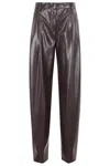 The Andamane Maxi Flare Vegan Leather Trousers In Brown