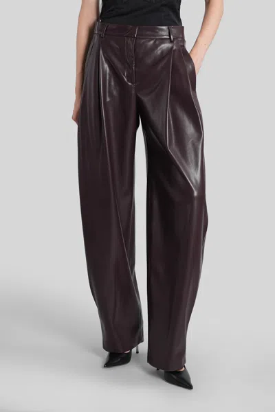 The Andamane Tracy-low Rise Pants In Bordeaux Polyester In Burgundy