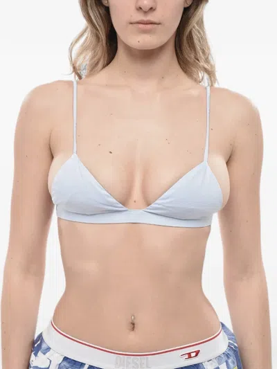 The Andamane Triangle-cup Elasticated-strap Bra In Blue