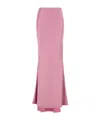 The Andamane Satin Skirt With Flared Hem And High Waist In Peony