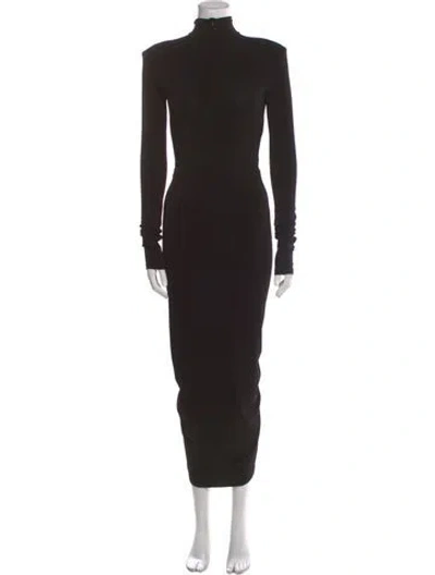 Pre-owned The Andamane Turtleneck Long Dress In Black