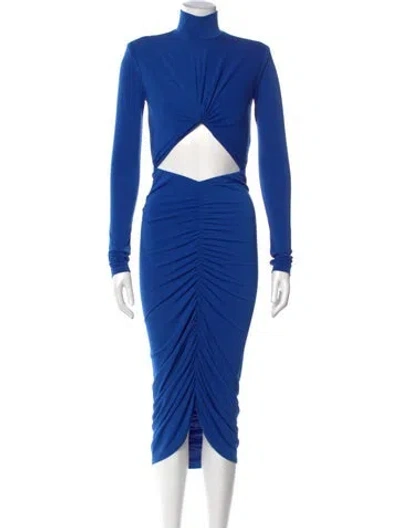 Pre-owned The Andamane Turtleneck Long Dress In Blue