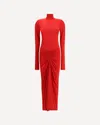 The Andamane Warwick Maxi Turtleneck Maxi Dress In Red