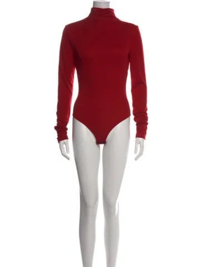 Pre-owned The Andamane Turtleneck Long Sleeve Bodysuit In Red