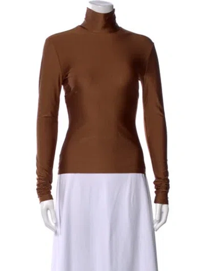 Pre-owned The Andamane Turtleneck Long Sleeve Top In Brown