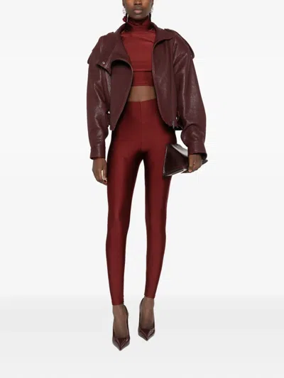The Andamane Turtleneck Long-sleeve Top In Burgundy