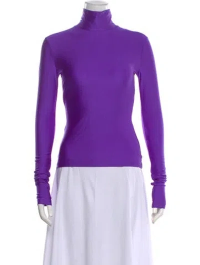 Pre-owned The Andamane Turtleneck Long Sleeve Top In Purple