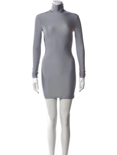 Pre-owned The Andamane Turtleneck Mini Dress In Grey
