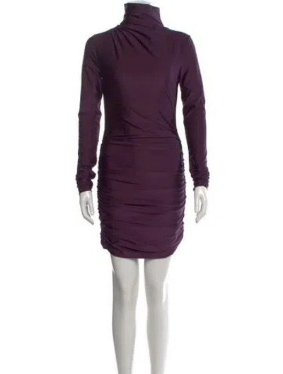 Pre-owned The Andamane Turtleneck Mini Dress In Purple