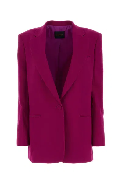 The Andamane Tyrian Purple Polyester Blazer In Cyclamin